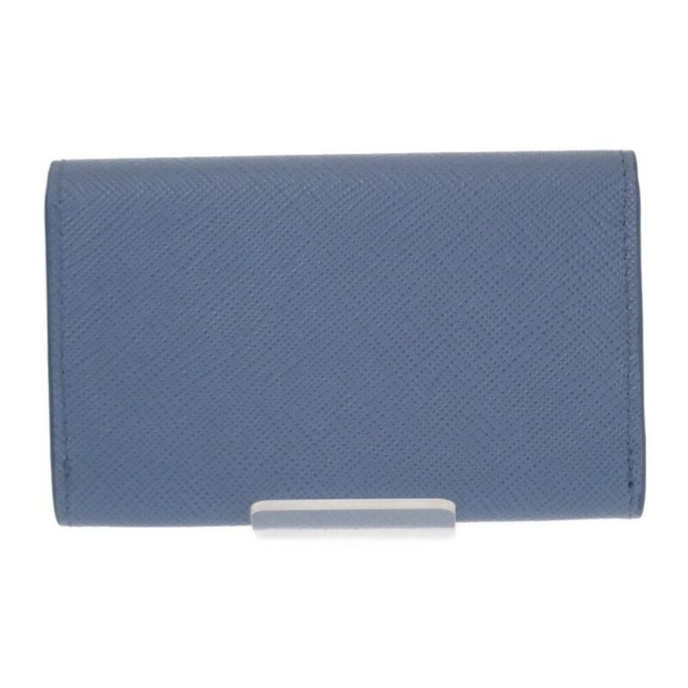 Prada Saffiano Triangle 1 Mc110 qhh f0 ozx Card Case Saffiano Light Blue Silver - Picture 2 of 8